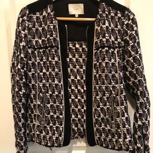 IRO tweed zip-up jacket with suede (size 40 euro)